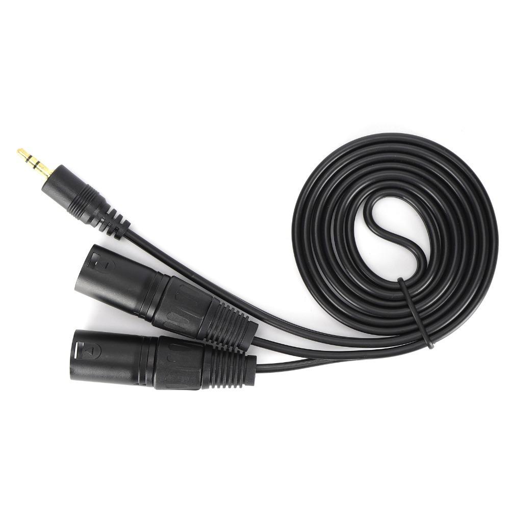 Plug and Play Microphone Cable 1/8 Inch to 3-Core Double XLR Audio Adapter Cable  Audio Recording