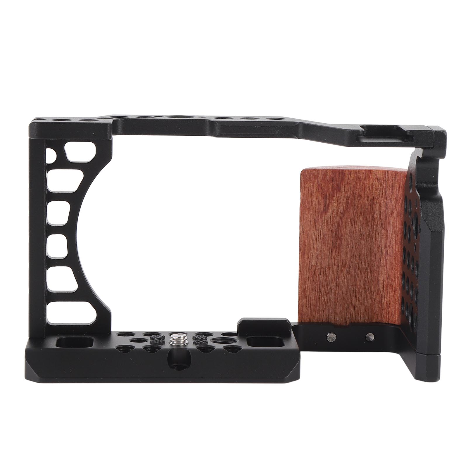 

Клетка для камеры с деревянной ручкой 14 дюймов 38 дюймов с резьбовым отверстием Холодный башмак Клетка для камеры из алюминиевого сплава
