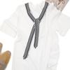Bailuyu Elegant Striped Ribbon Knit Top