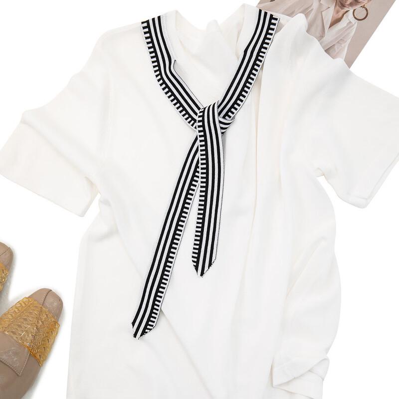 Bailuyu Elegant Striped Ribbon Knit Top