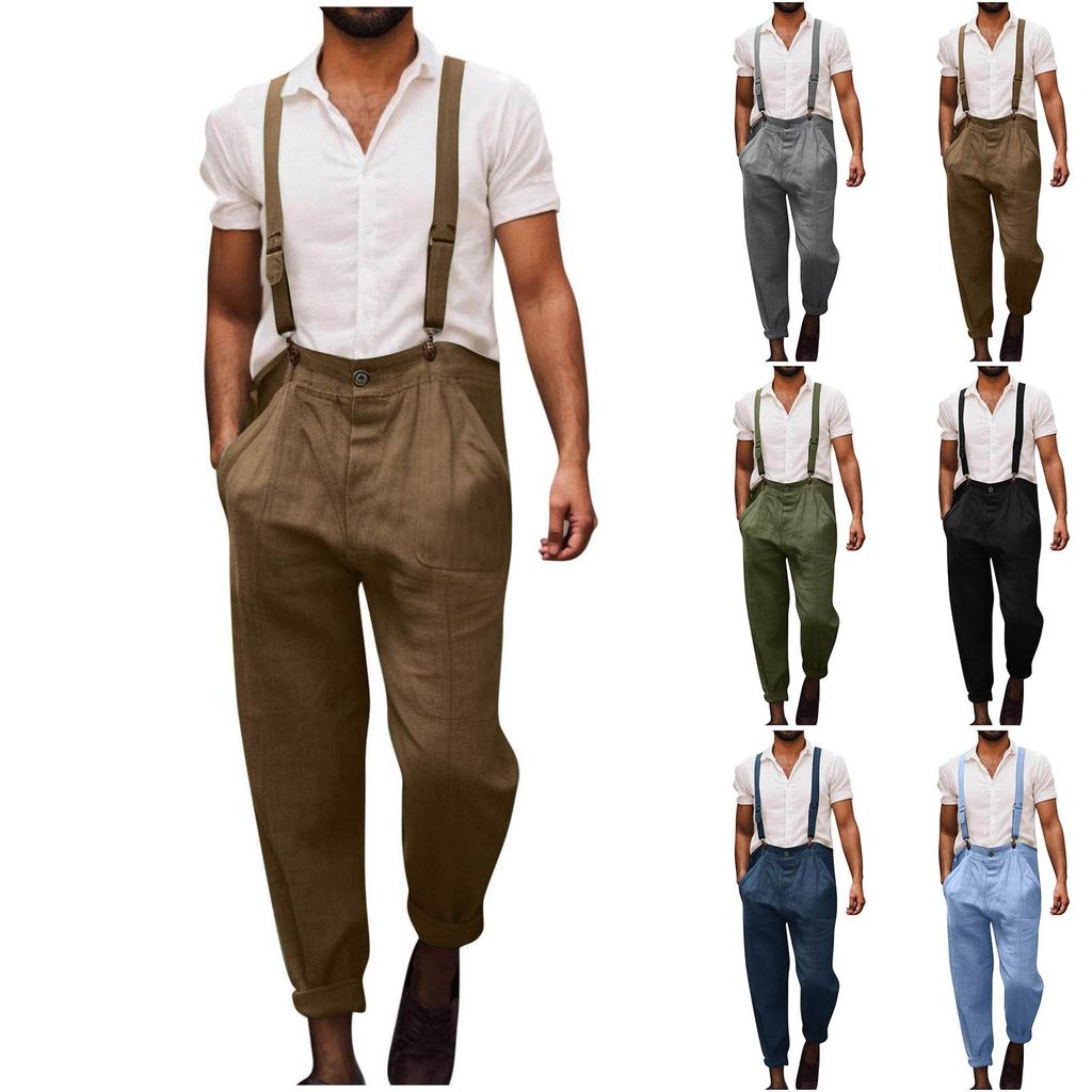 Herren gewaschene Baumwolle mehrfarbig Latzhose