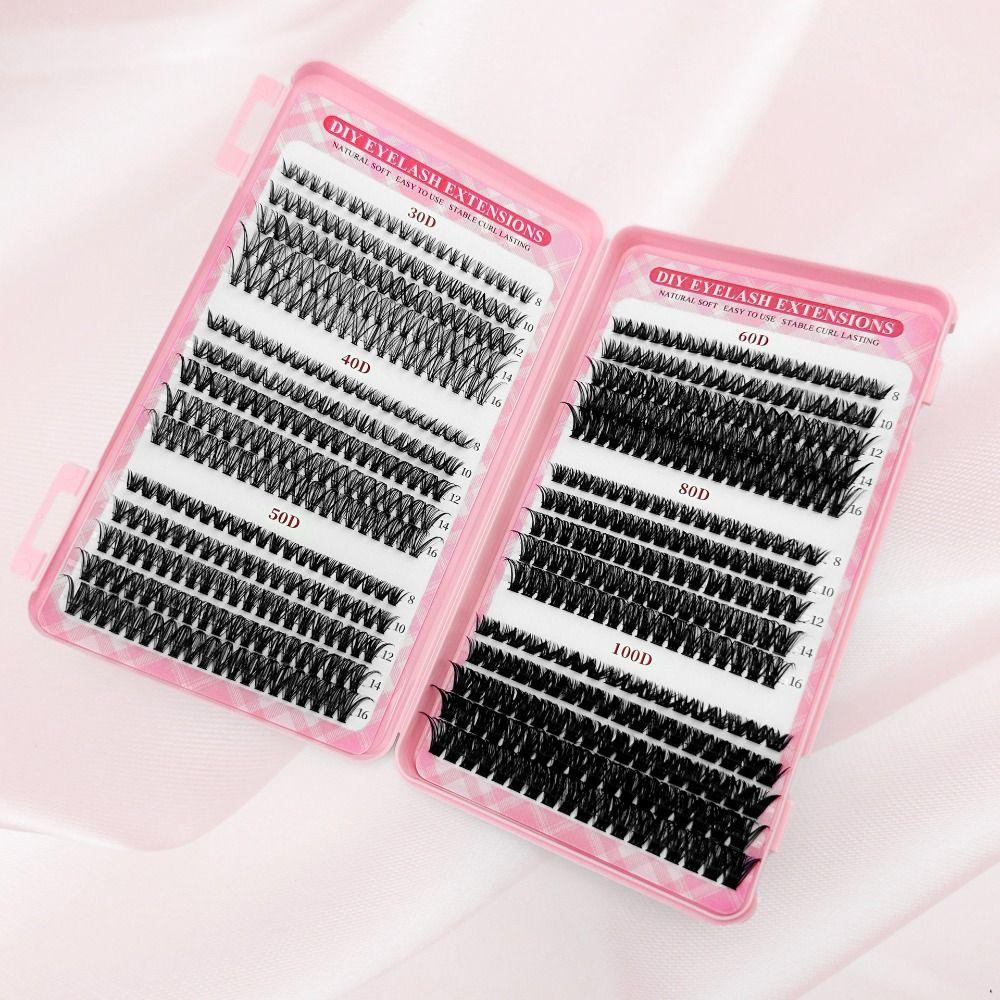 3D Volume False Eyelashes 9-16mm Length DIY Lash Extension Kit 3D Faux Mink Lash Personal Care