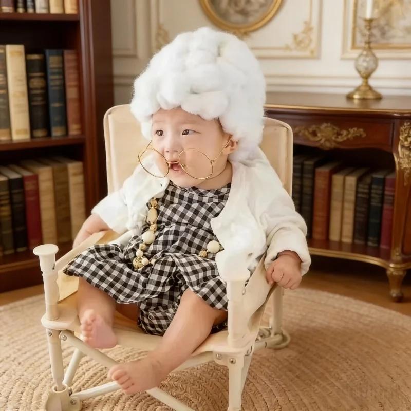 Funny Newborn Photography Props Costume Infant Baby Girl Cosplay Grandma Outfit Hat Clothe Studio Photo Shooting Accessories Set