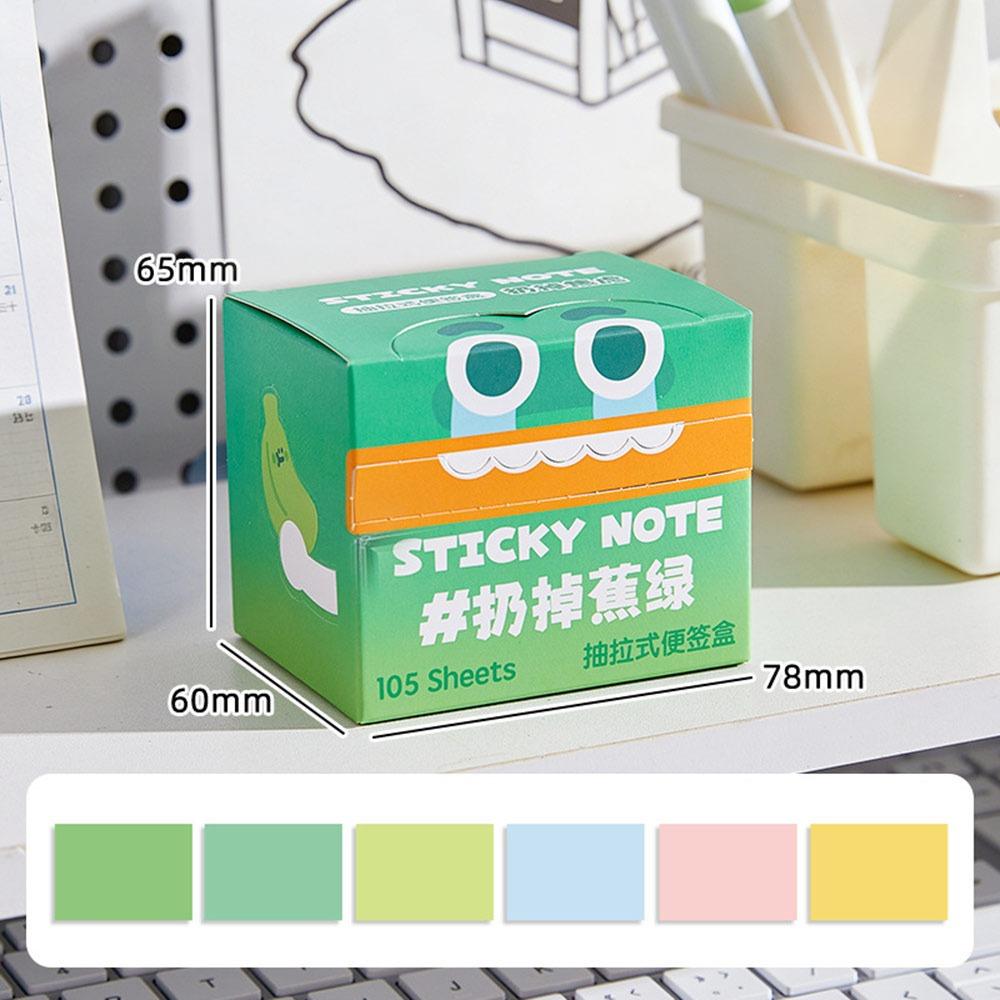 Cartoon Memo Pad Paper Pull Out Design Dopamine Planner Schedule Stickers Self-Adhesive Pearlescent Transparent зелёный