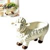 Decorative Plant Holder for Balcony Curly Sheep Planter Pot, Resin Cute Lamb Flower Desktop Pot Animal Succulents Cacti Indoor Outdoor Decoration