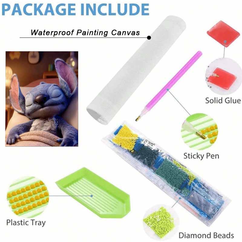 Disney Diamond Painting Kit Stitch Sleeping Hand Embroidery 5D DIY Diamond Art Home Decor Creative Handicrafts for Bedroom Wall Decor Art