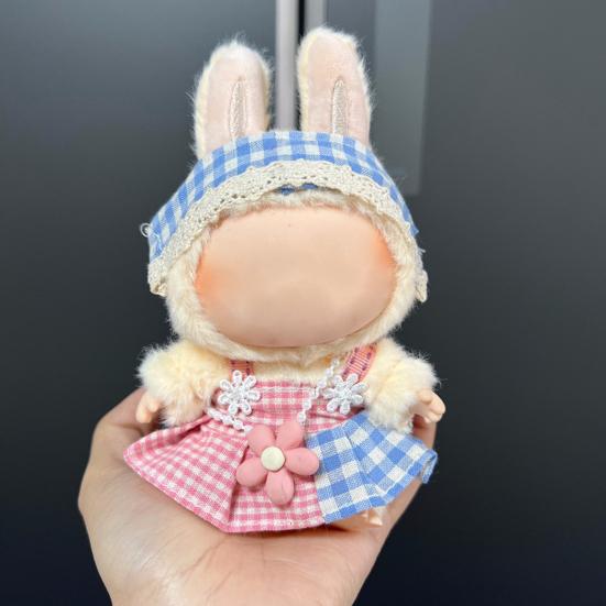 Puppenkleidung für 17 cm Puppen Einfach anzuziehen Perfekte Passform Bedrucktes Plüschpuppenkleid Weicher Stoff Puppenoutfit