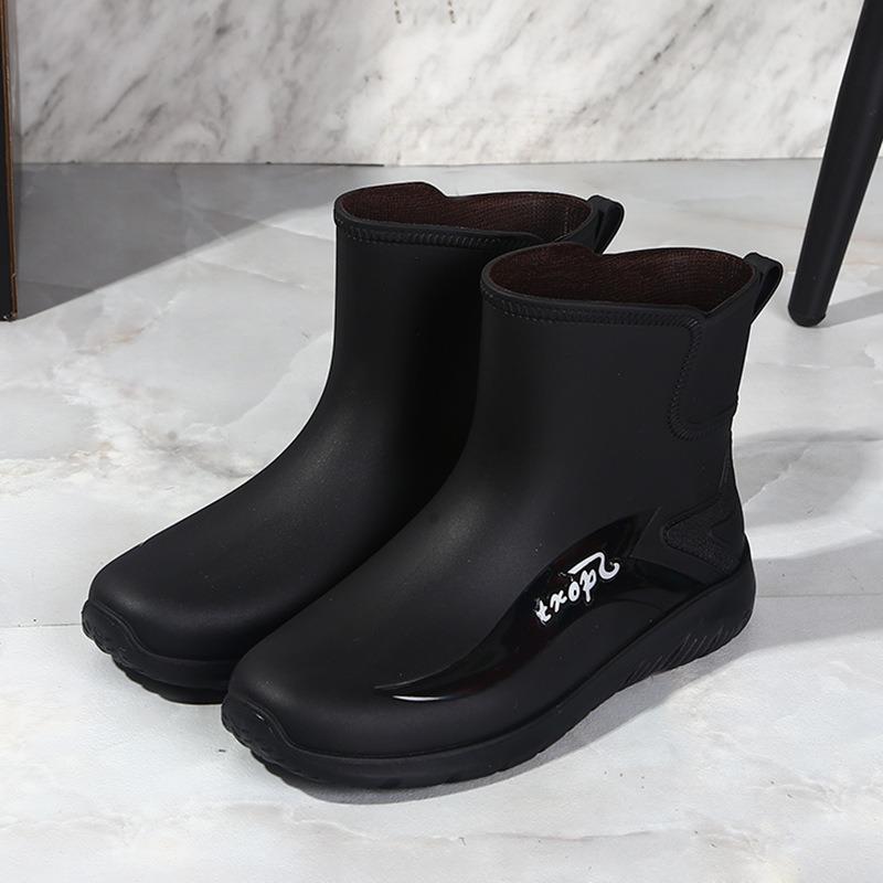New Thick-soled Velvet Warm Fishing Special Rain Boots Rubber Shoes Waterproof and Non-slip Water Shoes Men's Rain Shoes Short Tube Thickened