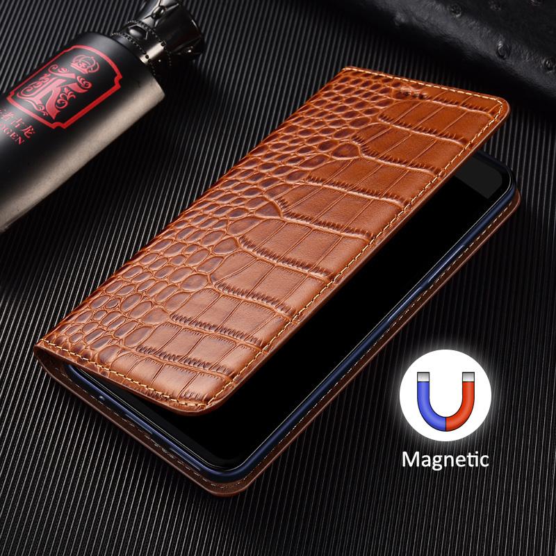 Flip Case for XIAOMI Redmi Note 14S 14 15 Pro Plus 5G Crocodile Pattern Magnetic Cover Cowhide Genuine Leather Wallet Covers