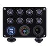 8 Gang Rocker Switch Panel 12V with 4.2A USB Socket Voltmeter Overload Protection ON/Off for Car Boat Marine RV Truck Battery Switches5