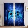 HD Digital Printed Drapes House Decoration Decor Living Area Room Bedroom Rod Pocket Style Pocket Curtains Black And White Gamepad Print Bed Chamber