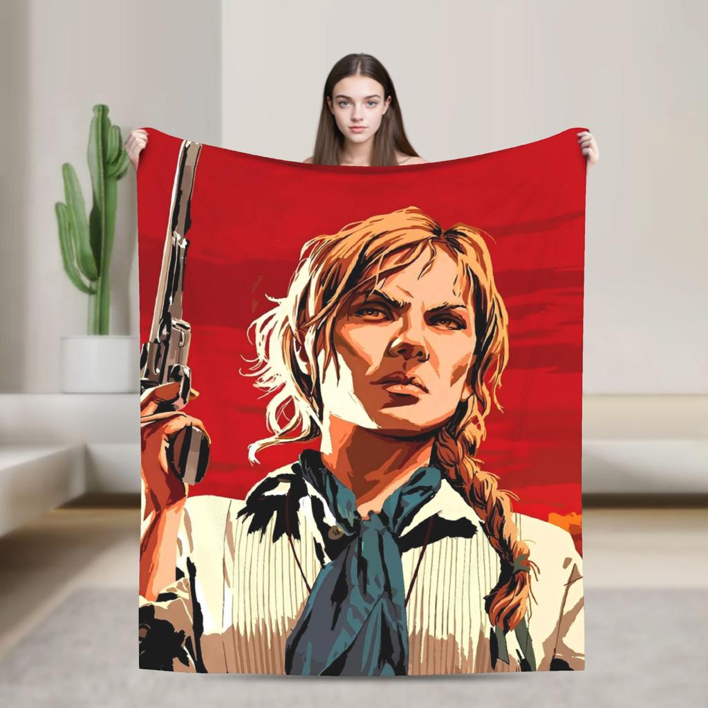 Warm Soft Blanket Travel Office Arthur Morgan  RDR 2 West Cowboy Vintage Bedding Throws  Flannel Bedspread For Sofa Bed Cover