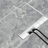 Waterproof Stainless Steel Marble Floor Socket Box Embedded Flat Thin Floor Socket with USB Port Concealed Socket