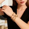 MHS.SUN Stainless Steel Gold Plated 12 Months Birthstone Beaded Bracelets For Women Men Zircon Water Droplet Charm Trend Jewelry