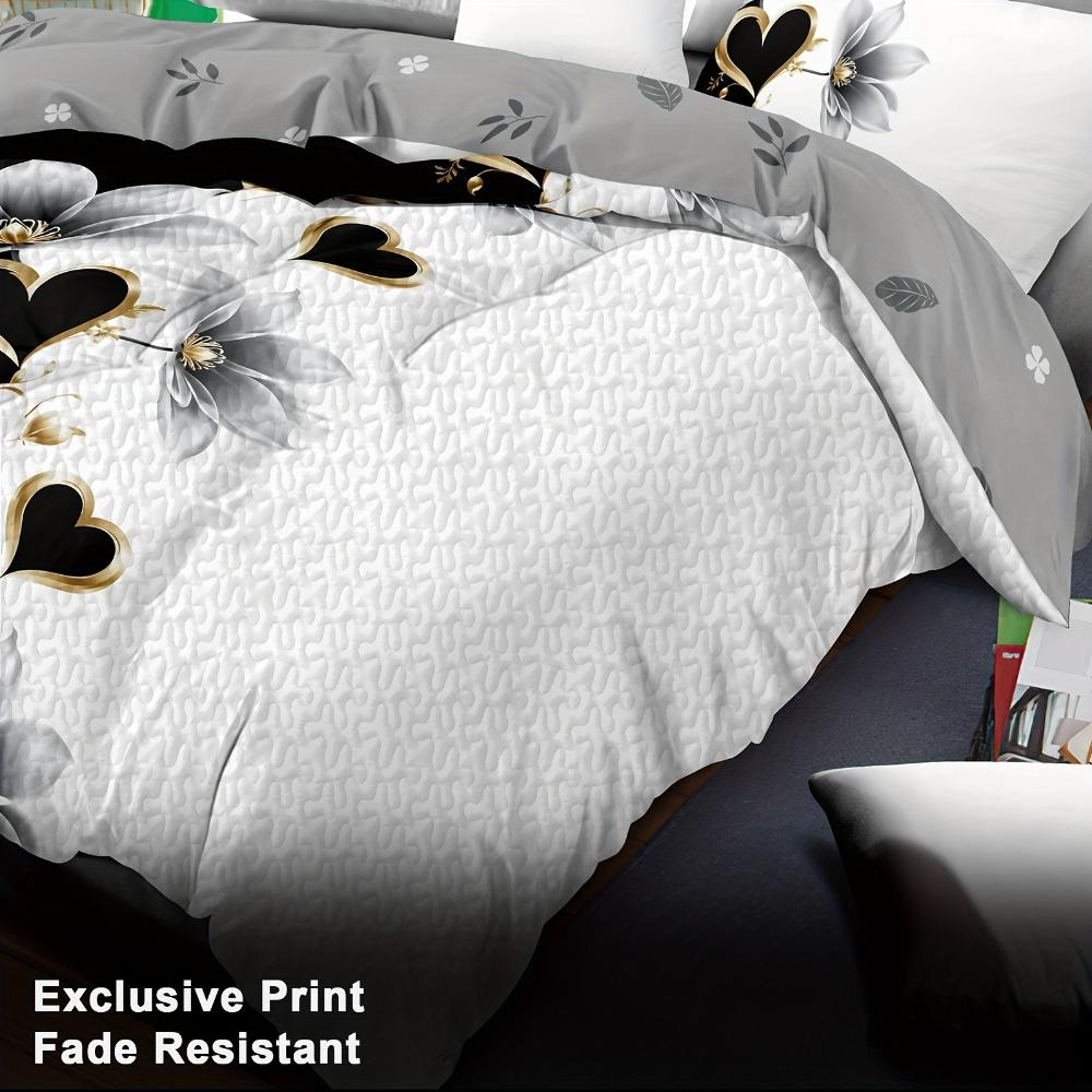 3-delige Beddengoedset Zwart Wit LJXBS-9012 3D Geprint Knus Dekbedovertrek King Queen Twin Maat Verjaardagscadeau voor Volwassen Slaapkamer Decor