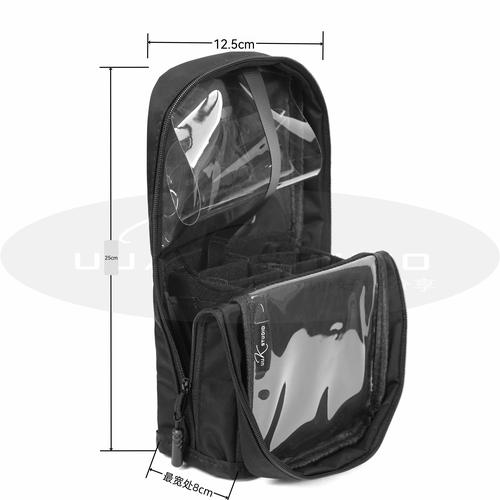 Large Capacity Portable Makeup Brush Organizer Foldable Detachable Stand Cosmetic Brush Bag black