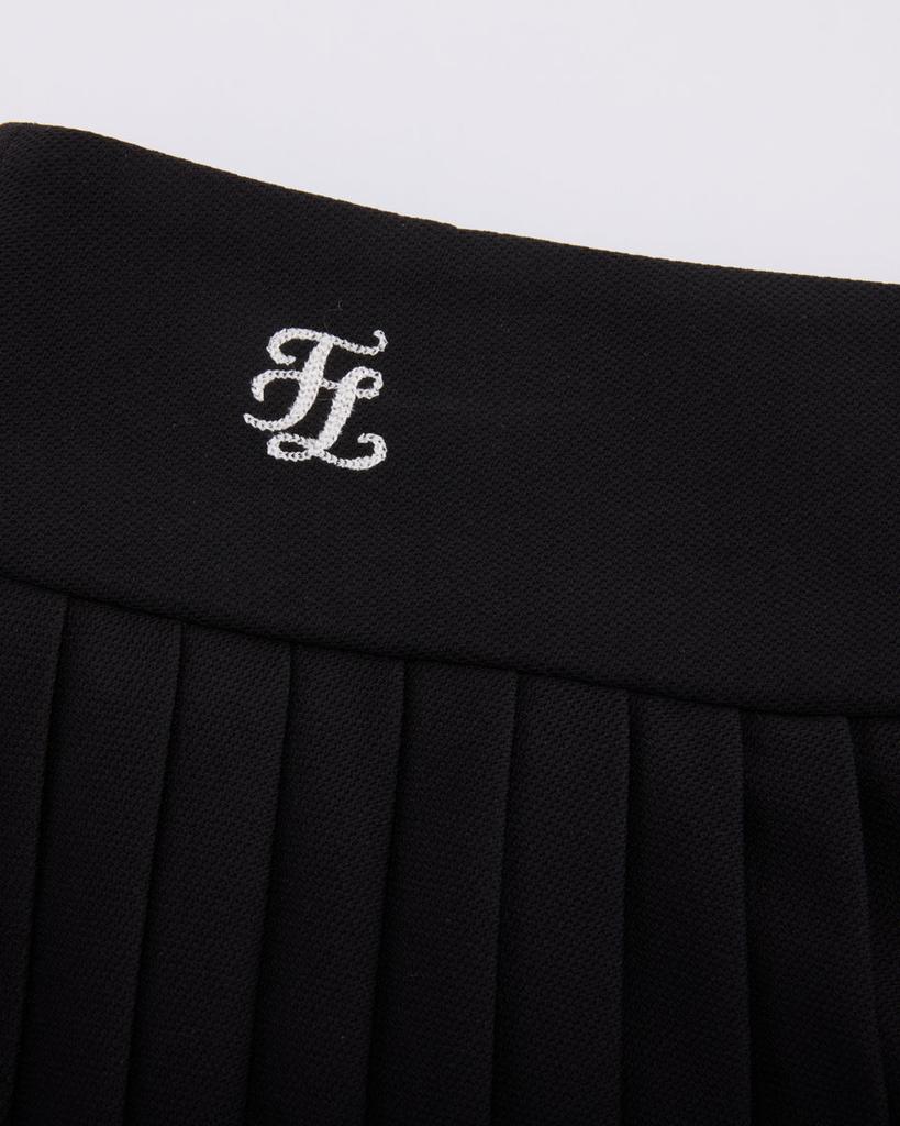 FAIRLIAR GOLF Pique Pleated Skirt (Black)