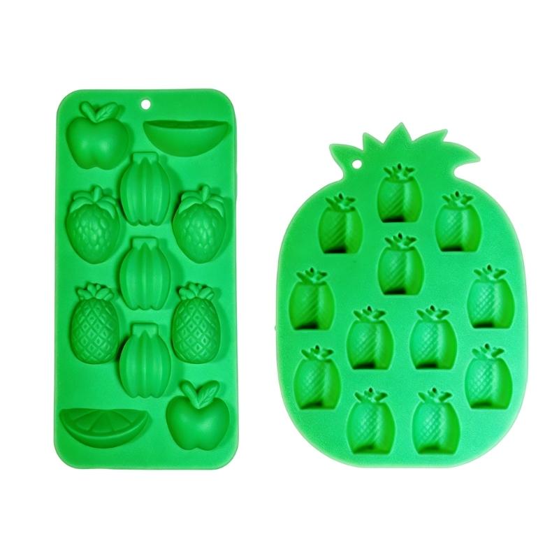 Fruit Shaped Ice Molds Tray Set, Pineapple Silicone Molds for Cocktails Ice, Jelly, Chocolate and Party Dessert Prep