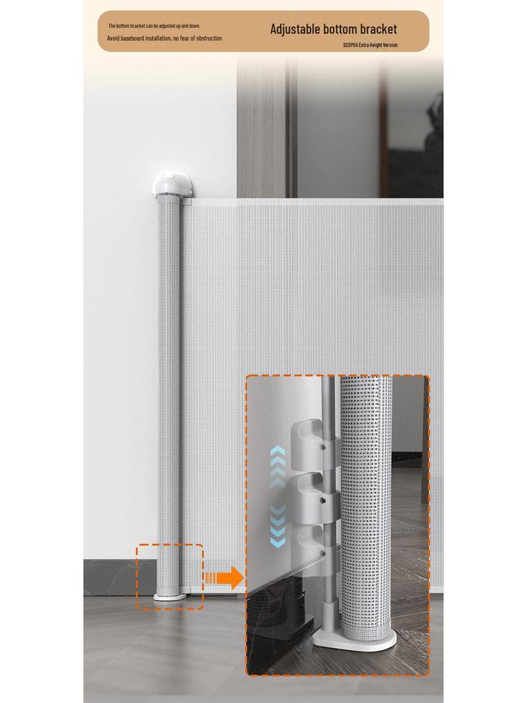 140cm Tall Pet Gate: Anti-Jump & Anti-Drill Barrier for Cats and Dogs