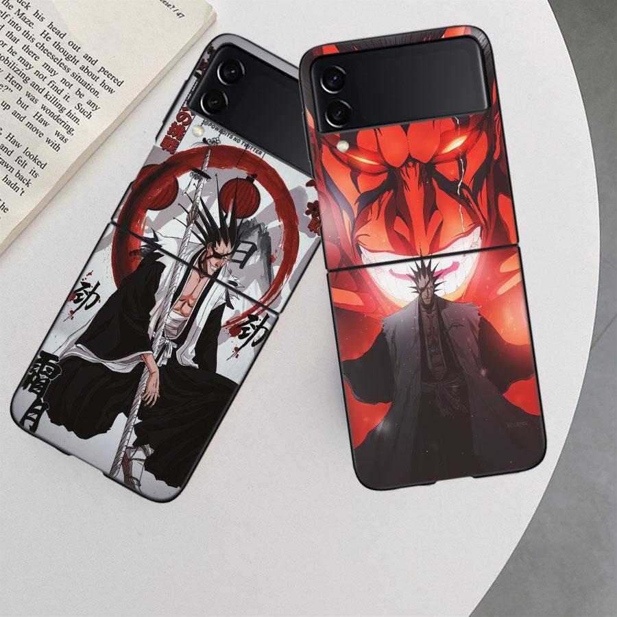BLEACH Zaraki Kenpachi Phone Case For Samsung Z Flip 7 6 5G Galaxy Z Flip 5 4 3 Black Hard Cell Cover Luxury PC Shell Coque