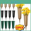 Cemetery With Vases Plastic Spikes Floral Holder Artificial Fresh Flowers Vases Memorial Cemetery Decoration Cone Vase In Ground
