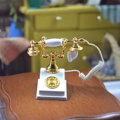 1/12 Dollhouse Miniature Retro Phone Vintage Telephone