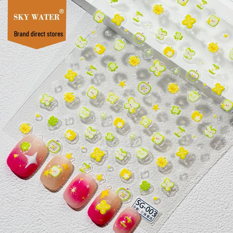 

Sweet Summer Green Apple Jelly Nail Art Stickers