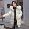 Winter New Free Wash Shiny Skin Bread Coat Women's Korean Cotton Coat Loose Medium Length Cotton Coat Winter Wool Collar Cotton Coat