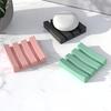 Square Silicone Soap Drying Mat,Multi Functional Splash Guard Barrel for Kitchen&Bathroom Drainage Tray with Non Slip Surface