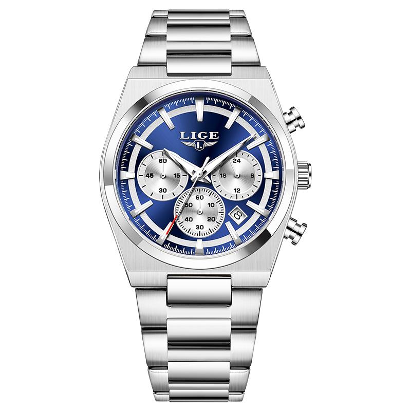 LIGE Nové pánské hodinky špičkové značky jednoduché módní náramkové hodinky luminiscenční vodotěsné pánské křemenné hodinky