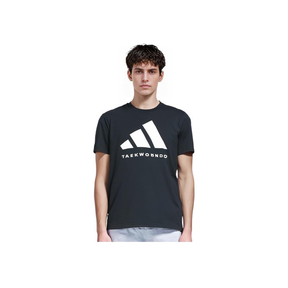 adidas Bedrucktes Logo Gestrickt Atmungsaktiv Bequem Lässig Einfach Sport Rundhals Kurzarm T-Shirt Unisex T-Shirts Schwarz Weiß ADICLTS24TKP-BW
