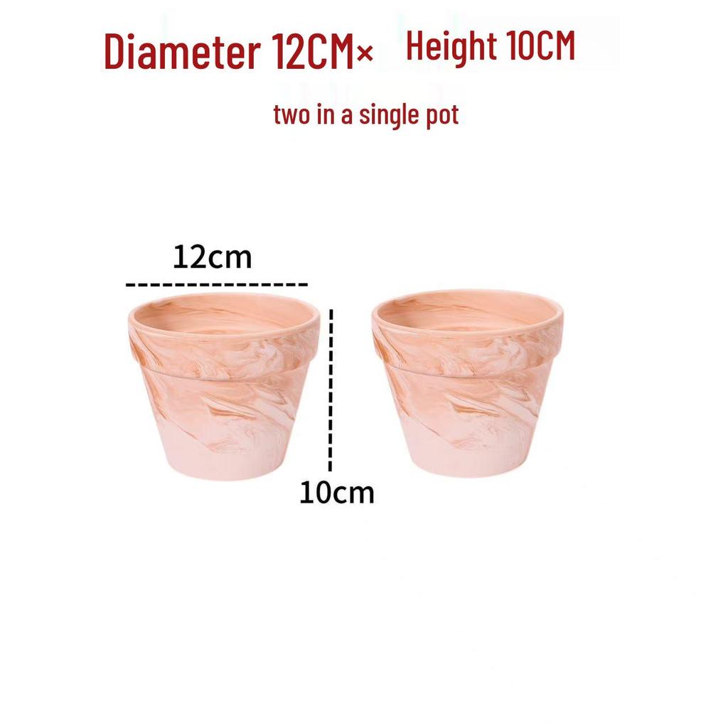 Nordic Style Macchiato Terracotta Flower Pot - Large, Breathable Red Clay with Kiln-Changed Color