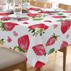 Summer Strawberry Rectangle Tablecloth Wedding Party Home Decor Washable Sweet Fruit Love Heart Table Cloths Kitchen Table Decor
