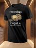 Summer Tshirt with Beaver Print - I'm Not Lazy
