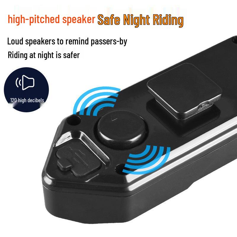 USB Rechargeable Bicycle LED Turn Signal Tail Light with Horn, Waterproof for Night Riding