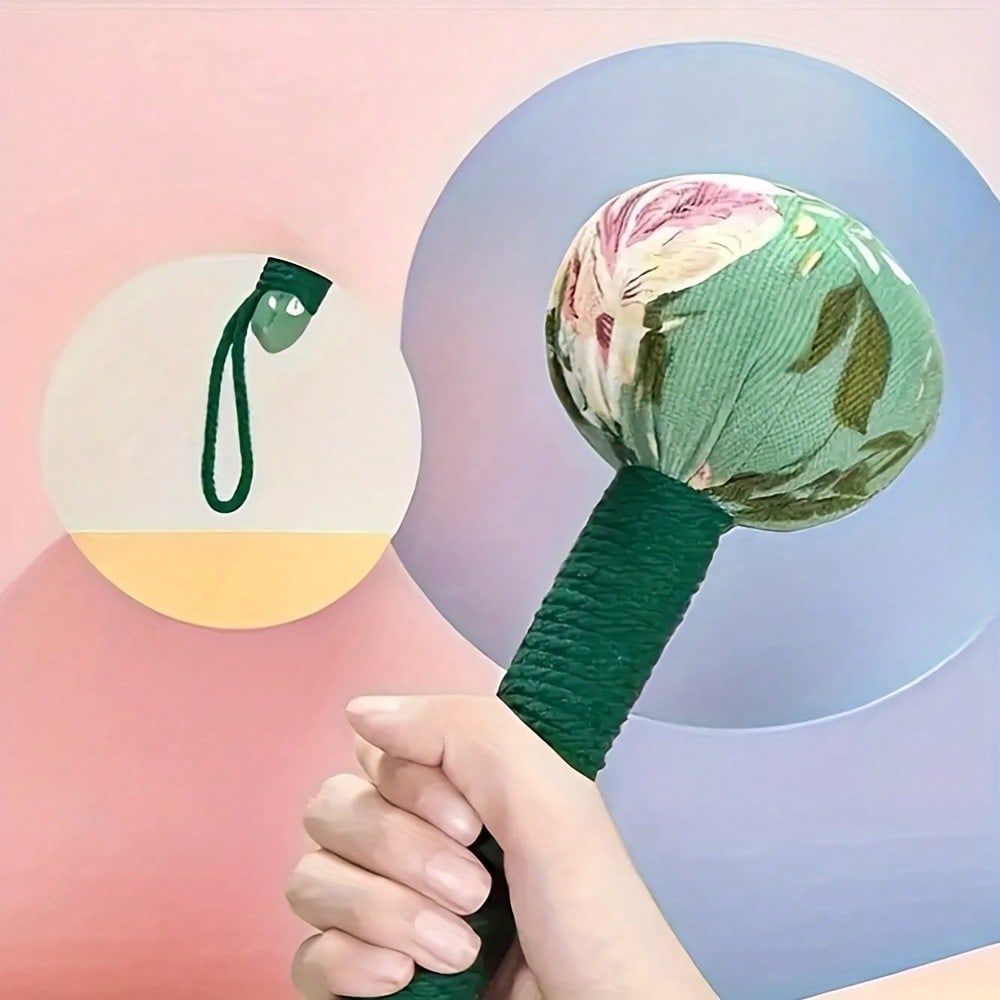 Long-Handled Wormwood Massage Hammer For Lymphatic Drainage Full Body Back Relief Stress Reduction Nylon Material