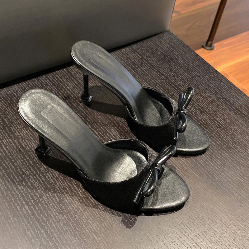 Summer Women Butterfly-knot Slippers Fashion Open Toe Slides Ladies Sexy Nightclub Party Pumps Shoes