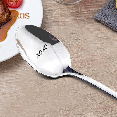 Suppenlöffel, rostfrei, Utensilien, romantischer Schriftzug, langlebig, glatt, Mahlzeit, Dessert, Abendessen, Löffel, Valentinstagsgeschenk
