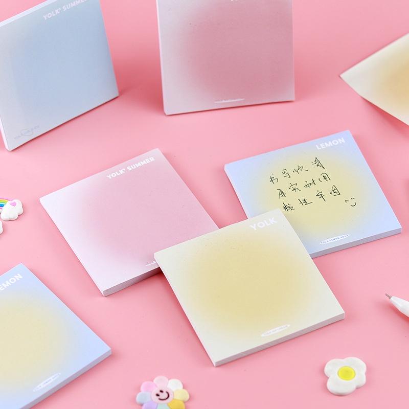 50 Sheets Creative Gradient Colorful Sticky Notes Can Be Pasted Handbook Memo Pad Set Student Notepad Guestbook