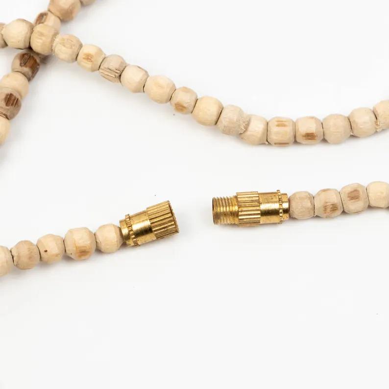 Tulsi Mala Kanthi – Authentic Tulsi Wood Beads Necklace for Hindu Prayer, Spiritual Healing & Meditation Mala –Religious Gift for Men & Women