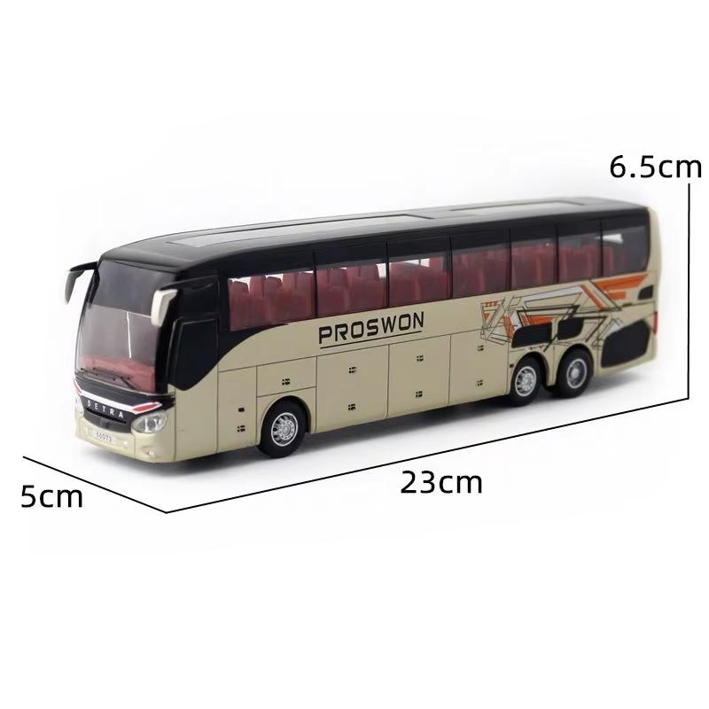Nový 1/32 Slitinový Jednopodlažní Autobus Model Hračky Odlévaný Simulační Kovový Podnikový Autobus Vozidlo Zvuk Světlo Stahovací Dětský Dárek Hračka