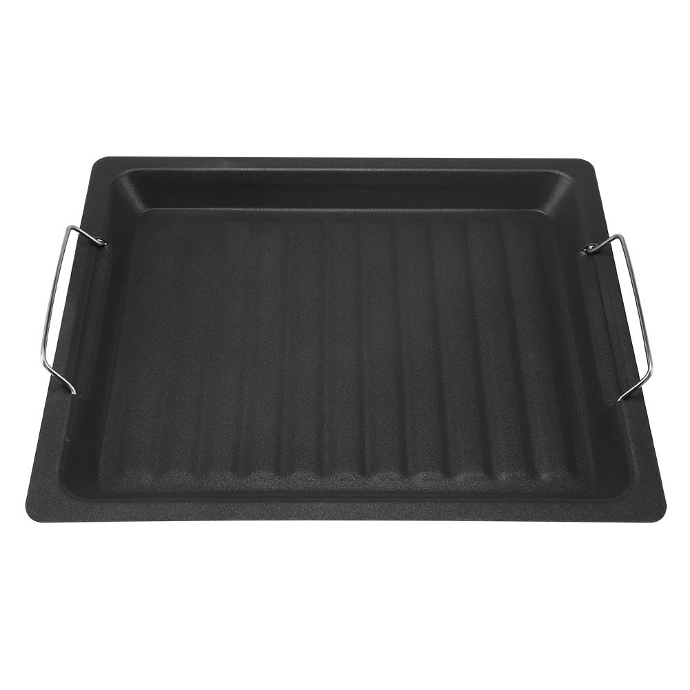 Stainless Steel NOn Sticky Barbecue Pan Frying Pot Grilling Plate Cookware