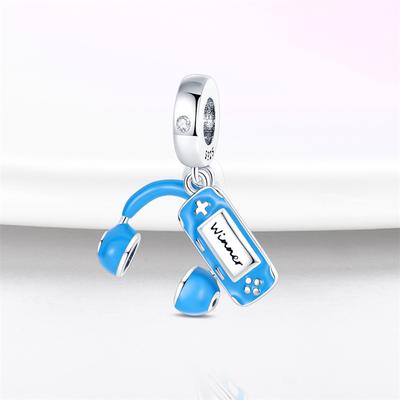 Charms Original Copper Blue Headphones Game Console Beads Fit Bracelet Diy Fine Gift Women Delicate Jewelry Accesso