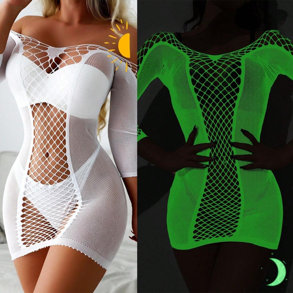 Fluorescent Fun Mesh Sexy Flirty Underwear Hollow Buttocks Seduction Uniform