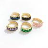 Viral Tiktok Copper Gold Plated Colorful Cubic Zircon Hoop Earrings CZ Jewelry Women Fashion Earring