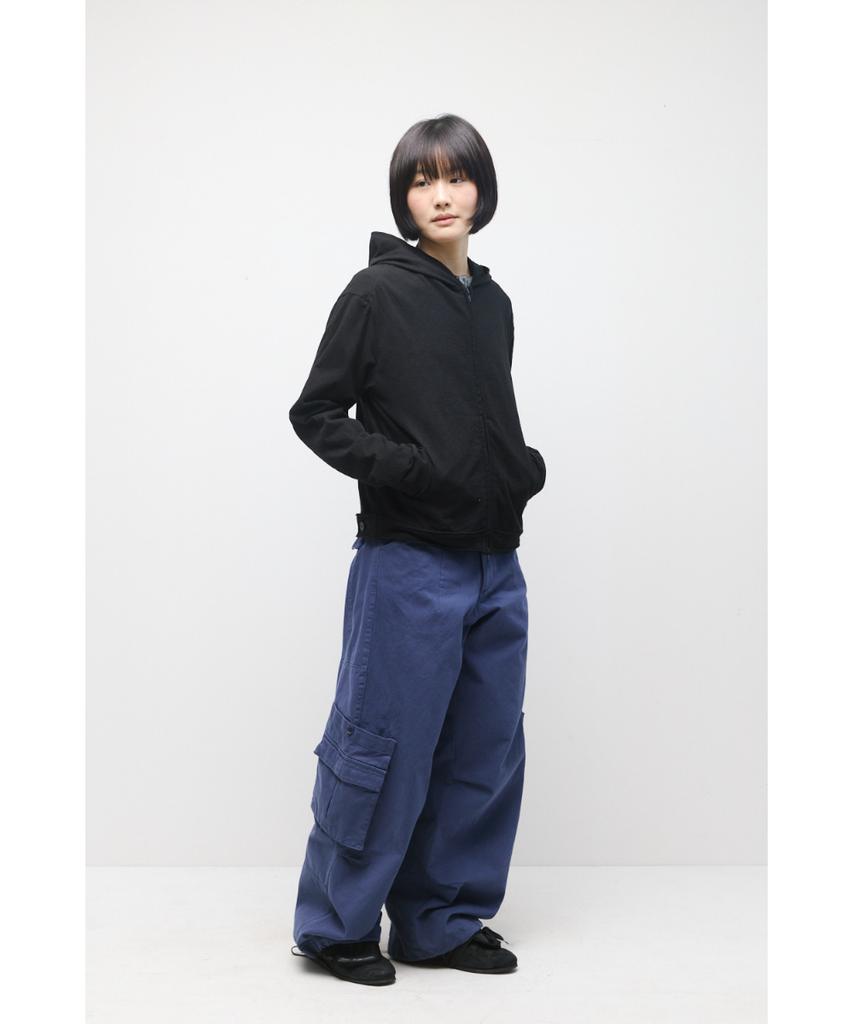 Hatchingroom Rough Hoodie Slub Black