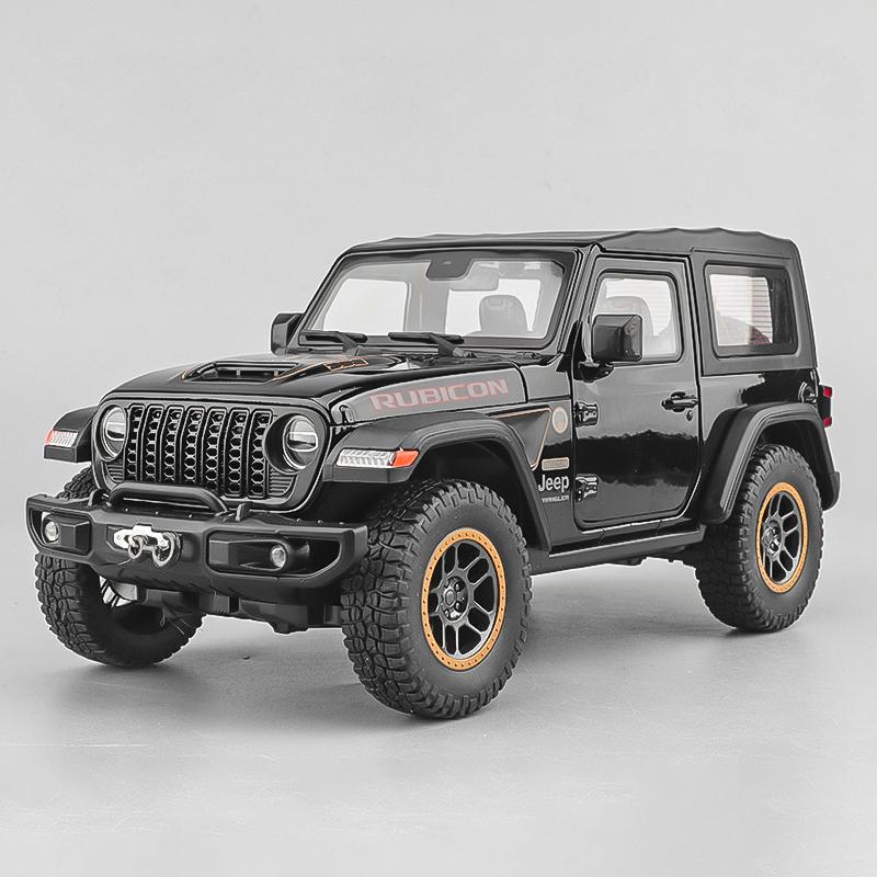 1:18 Jeep Wrangler Rubicon Off Road SUV Alloy Diecast Model Car Home Decoration & Computer Desktop Ornaments Holiday Present Toy