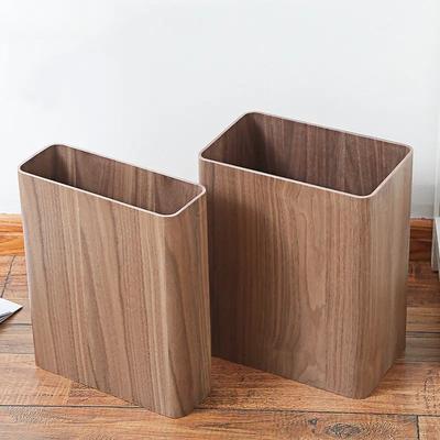 Simple Rectangular Garbage Can Wooden Storage Bucket Wastebasket Creative Home Kitchen Trash Can Home Cleaning Tools Accessories