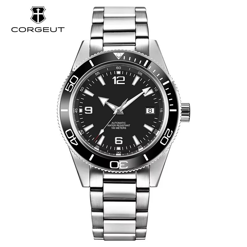 41mm Taucheruhr Ohne Logo NH35 Armband aus Edelstahl Herren Mechanisch OEM Automatik Taucheruhr Personalisierte Logo Uhr