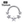 G23 Titanium Piercing Clicker Hight Segment Star Nose Rings Open Small Septum Hoops Earrings Helix Ear Piercing Body Jewelry 16G